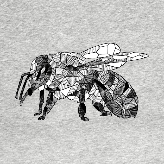 Honey Bee Geometric Sketch Art by polliadesign